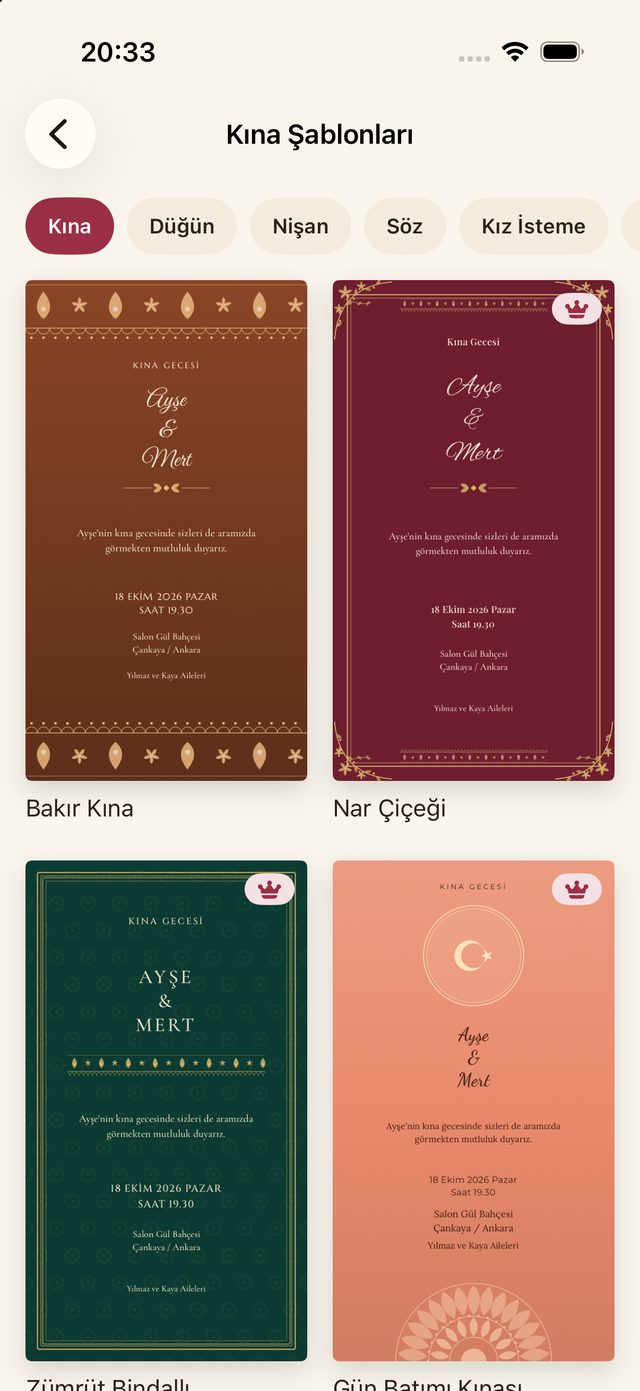 Şablon galerisi